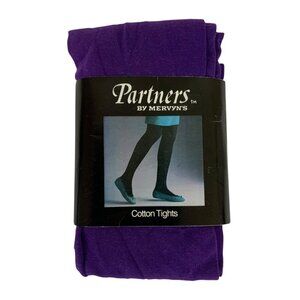 Vintage 90s Partners By Mervyns Purple Cotton Blend Tights One Size Fits All